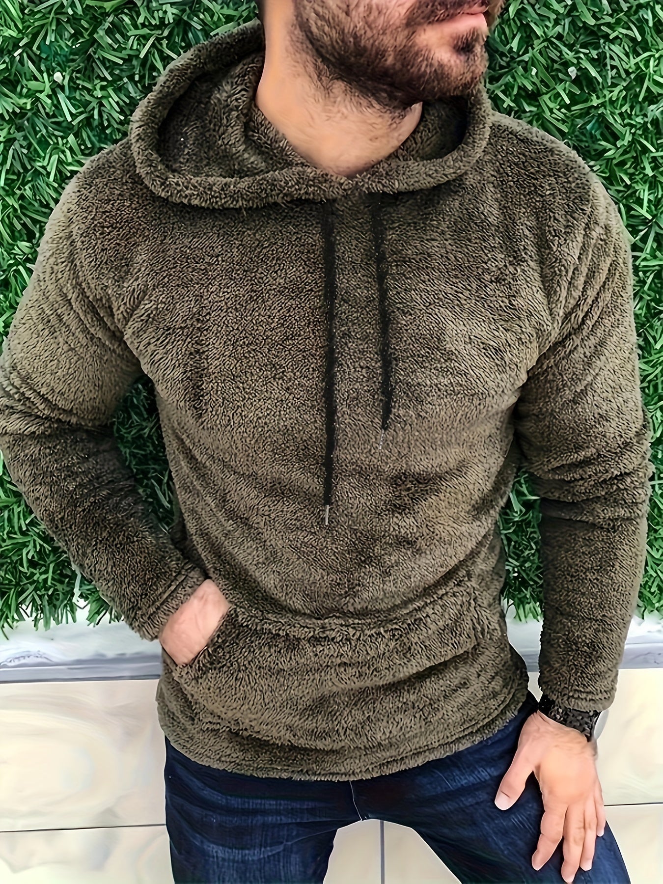 Sweat à capuche homme hiver chaud et doux