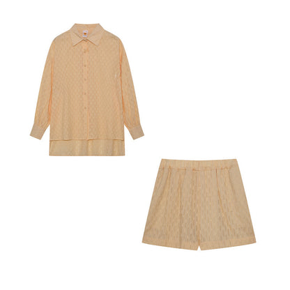 Ensemble Décontracté Femme : Blouse et Short en Coton Oversize