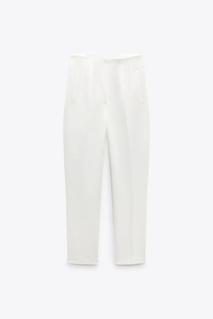 Pantalon Féminin Taille Haute Confort et Élégant