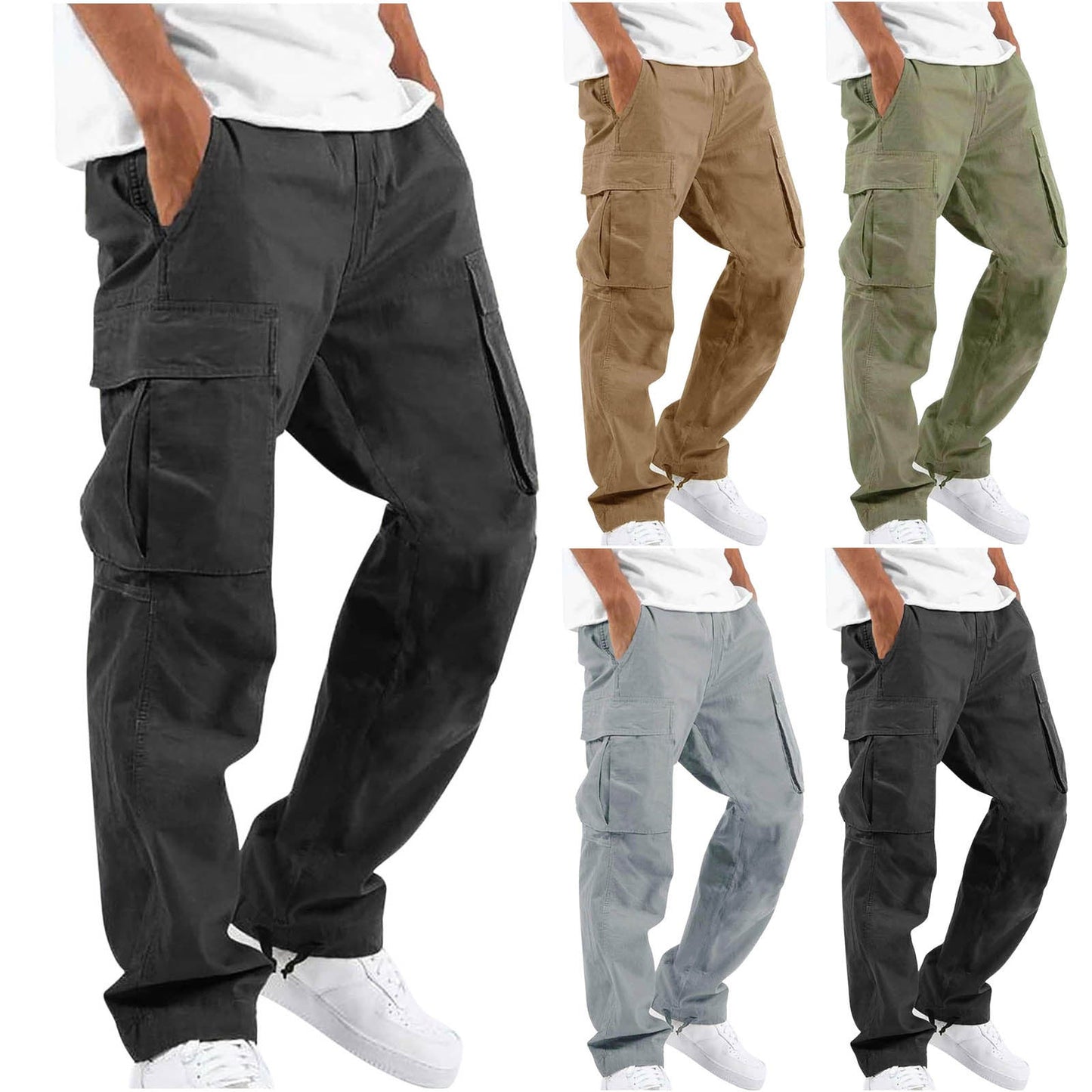 Pantalon Cargo Coton Homme Décontracté