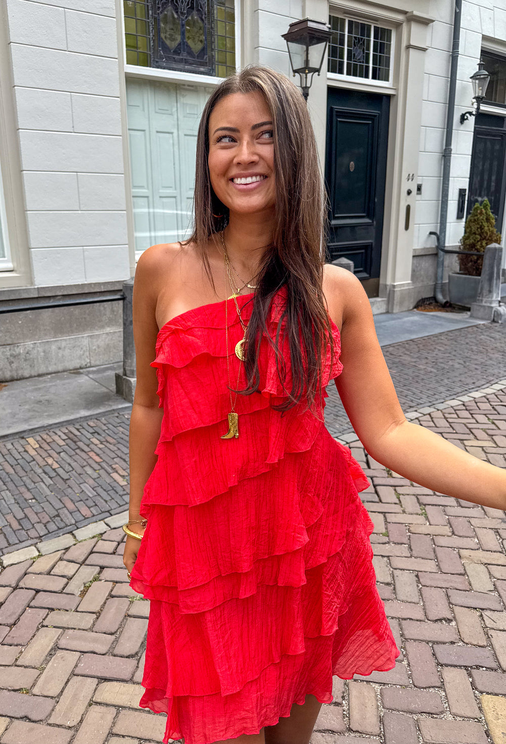 Robe mini Femme Volants Coupe Fluide Style Estival