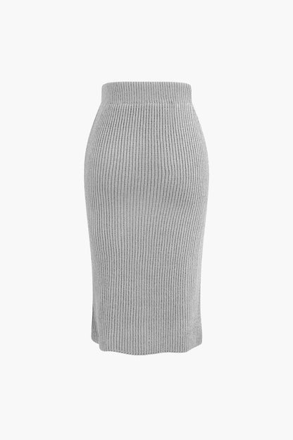 Robe Élégante Ensemble Col Rond et Jupe Pencil