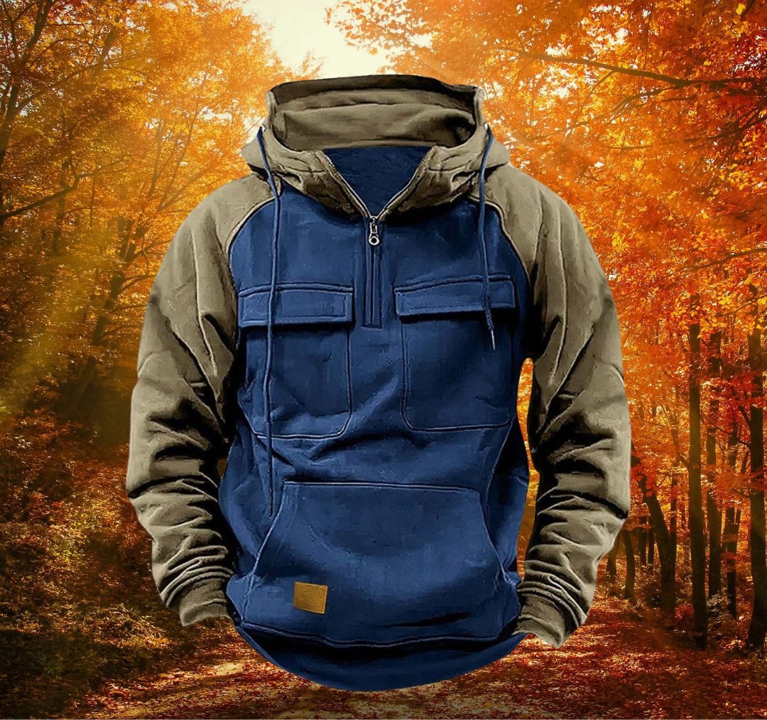 Sweat à Capuche Homme Zip avec Poches et Manches Longues