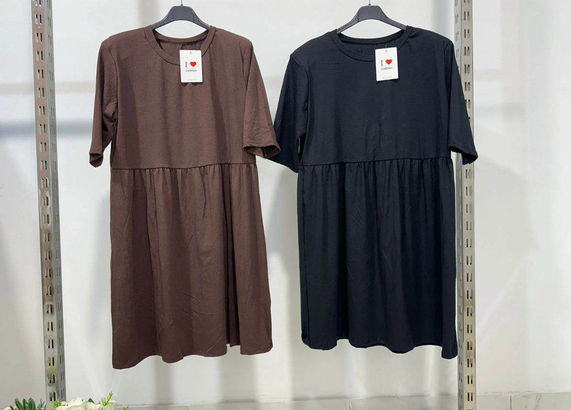 Robe courte Femme Fluide Manches courtes Coupe ample