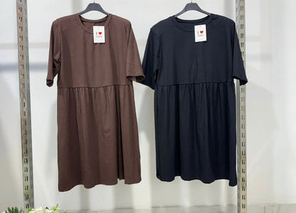 Robe courte Femme Fluide Manches courtes Coupe ample