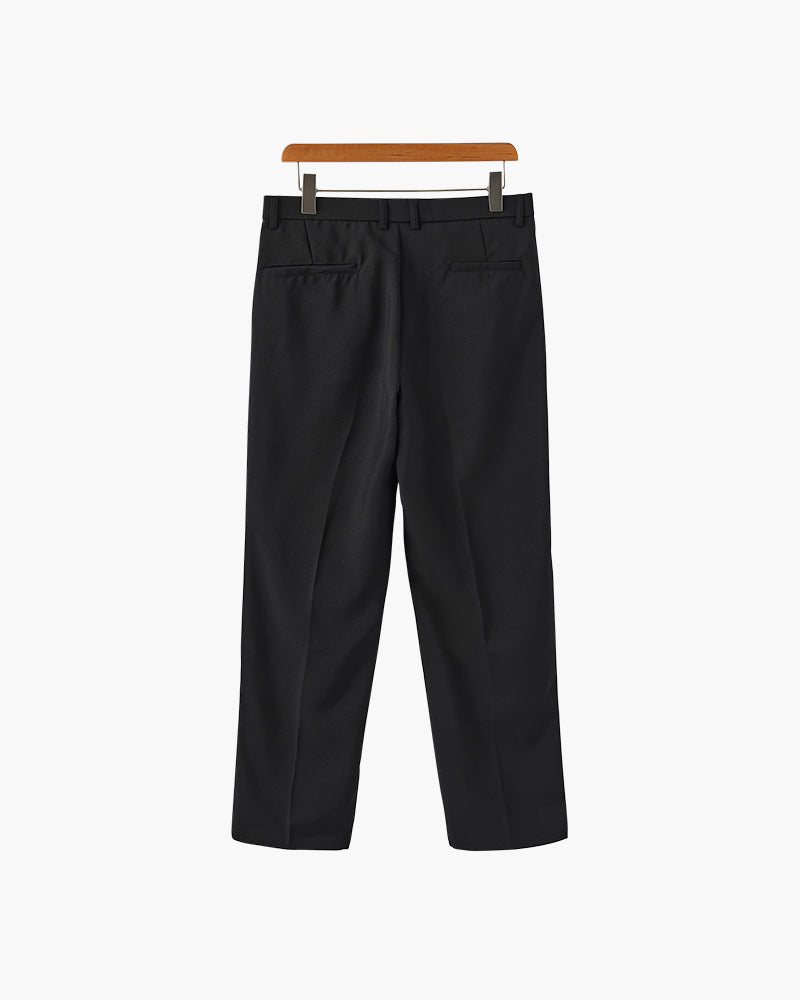 Pantalon Taille Haute Élégant Jambes Larges