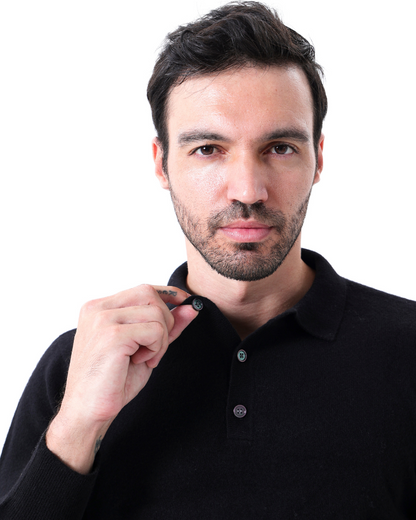Pull Cashmere Homme Col Polo Élégant