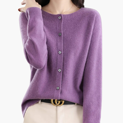Gilet Féminin Rose Pastel Boutons Décoratifs