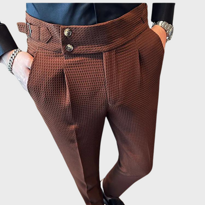 Pantalon Homme Carreaux Élastiqué Haut de Gamme