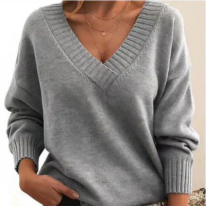Pull Femme Col V Doux et Chaude pour Hiver