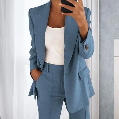 Costume Femme Tailleur Bleu Marine Élégant - PanierRoyale