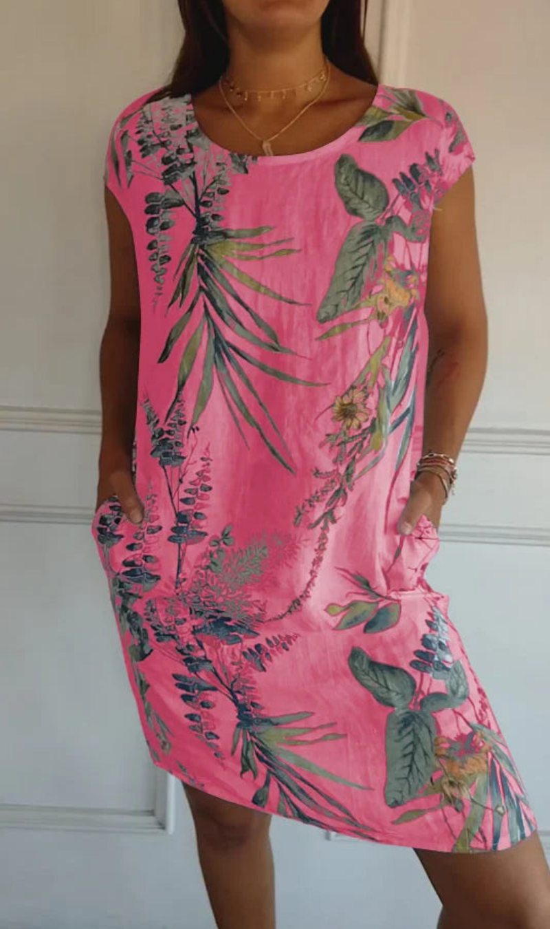 Robe fluide Femme Imprimé Végétal Poches