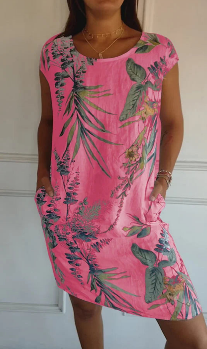 Robe fluide Femme Imprimé Végétal Poches