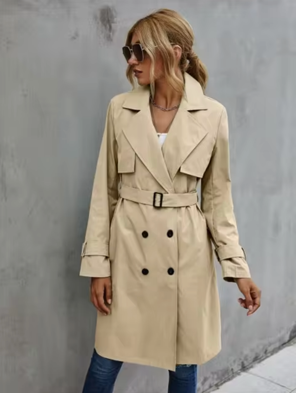 Trenchcoat Femme Double Boutonnage Classique