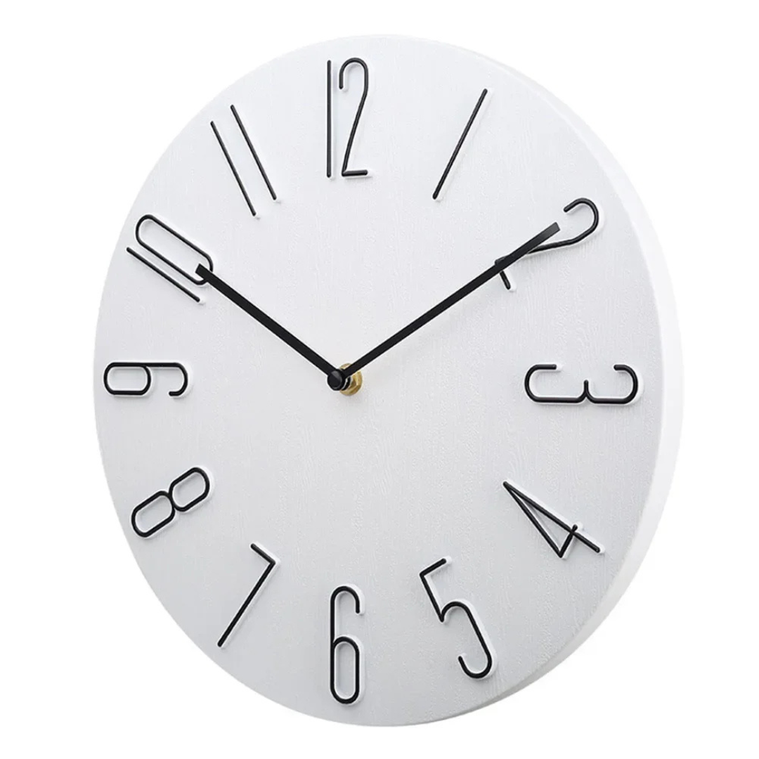 Horloge Murale Rouge Design avec Chiffres en Relief