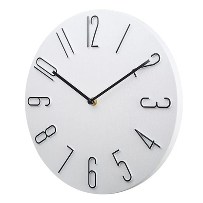 Horloge Murale Rouge Design avec Chiffres en Relief