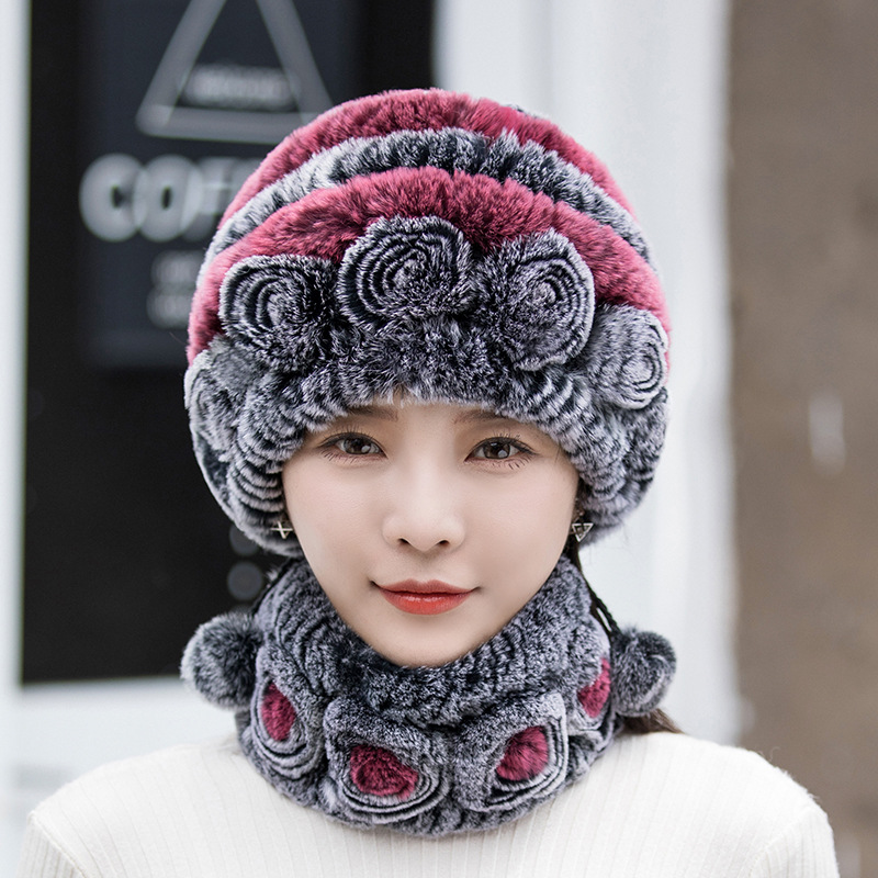 Bonnet Femme Hiver Fourré Doux et Confortable
