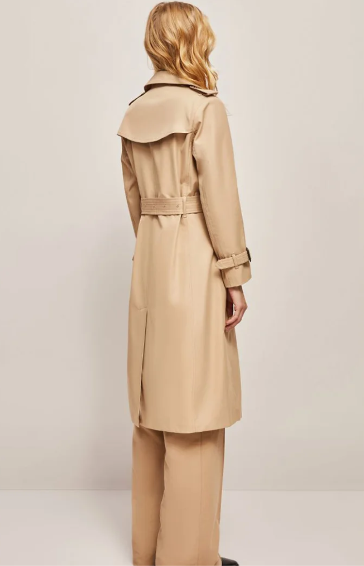 Manteau Femme Long Élégant avec Col Revers