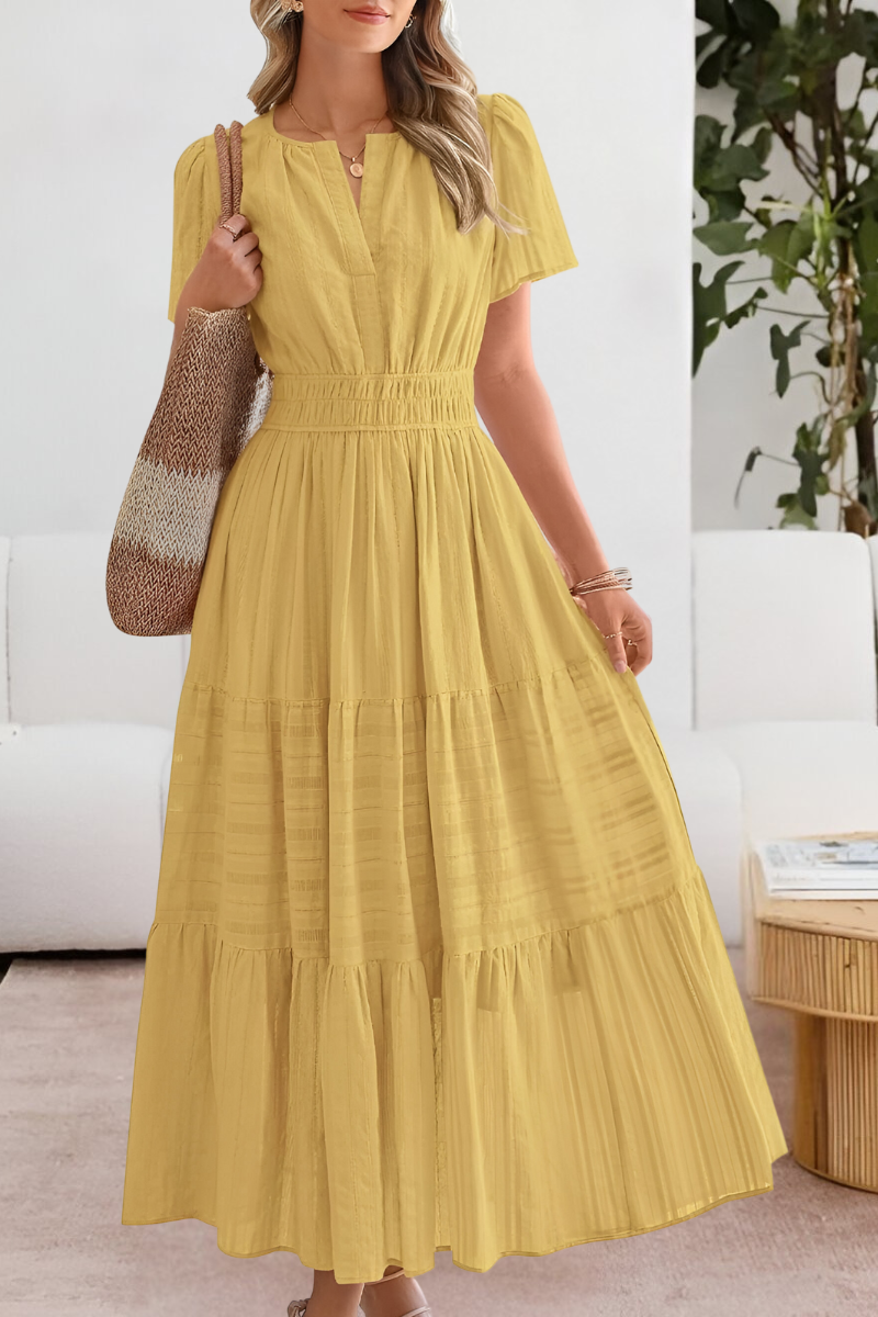Robe Midi Femme Fluide Confortable Coupe Bohème - PanierRoyale