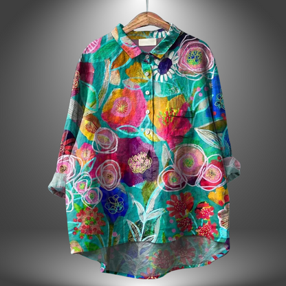 Chemise Manches Courtes Florale Femme Élégante