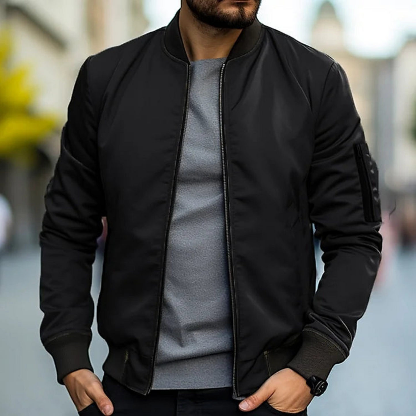 Veste Homme Streetwear Col Montant