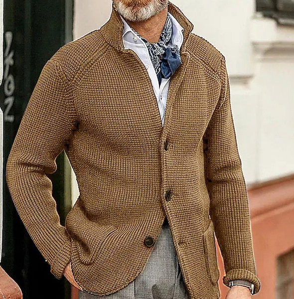 Blazer Homme Élégant col chemisé manches longues