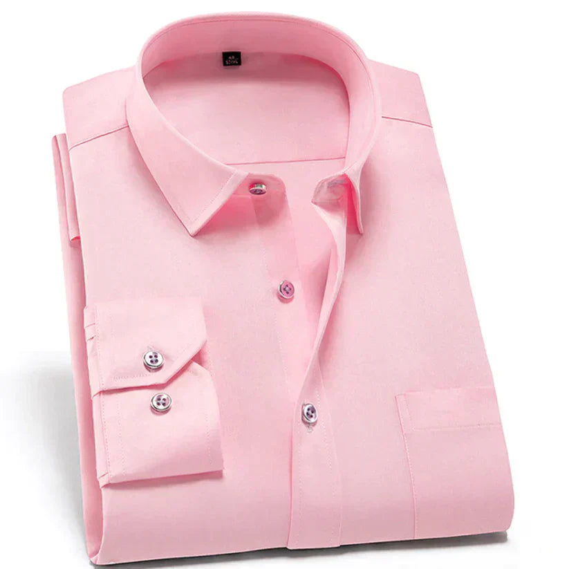 Chemise Homme Classique à Manches Longues Col Italien