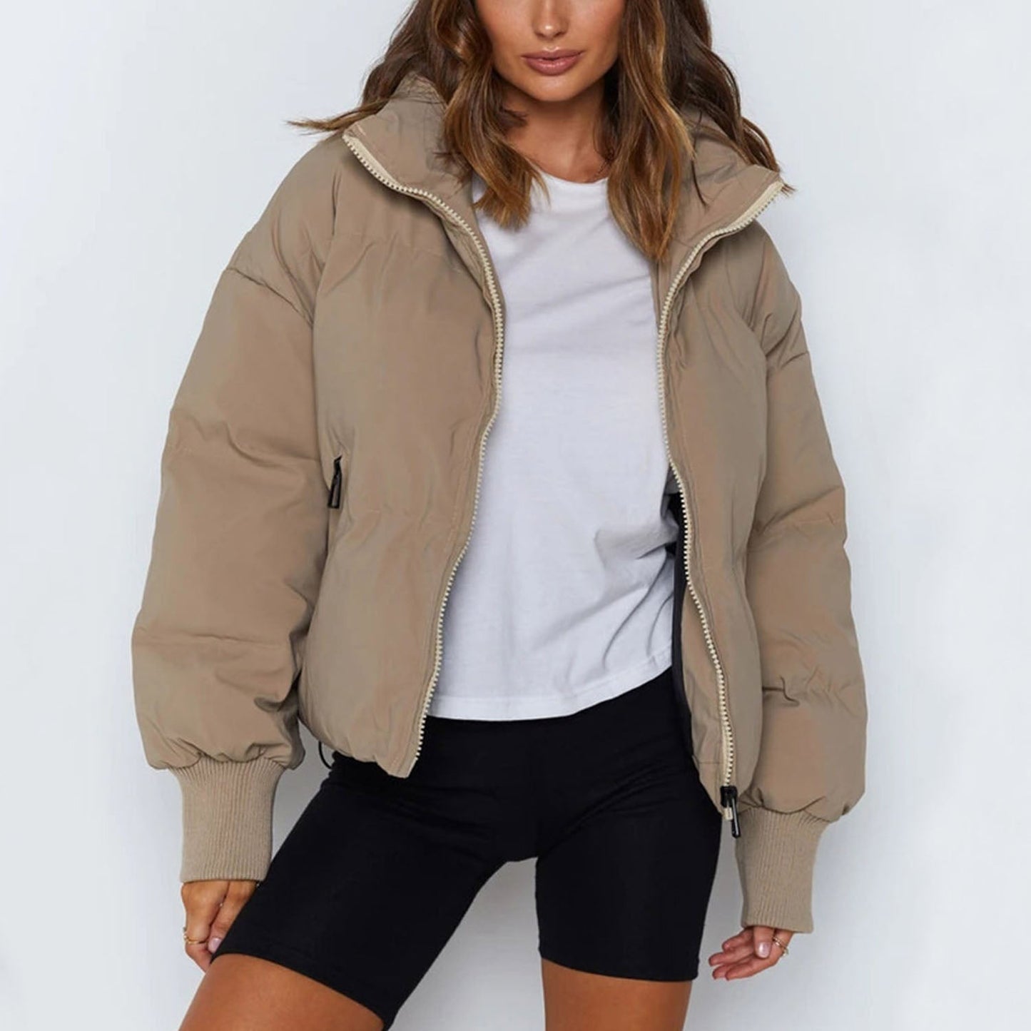 Veste Doudoune Femme Courte et Légère Fermeture Éclair - PanierRoyale