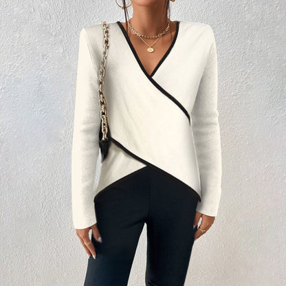 Pull Cache-cœur À Manches Longues Et Col En V Pour Femme | Hiver