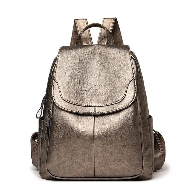 Sac à dos femme cuir noir ajustable