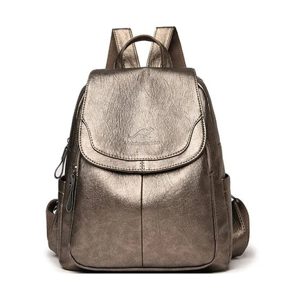 Sac à dos femme cuir noir ajustable