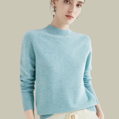 Pull Femme Col Rond en Laine Mérinos Chaud pour Hiver