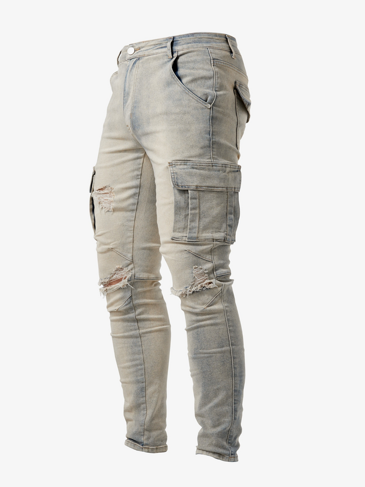 Pantalon Cargo Noir Matelassé - vue 4