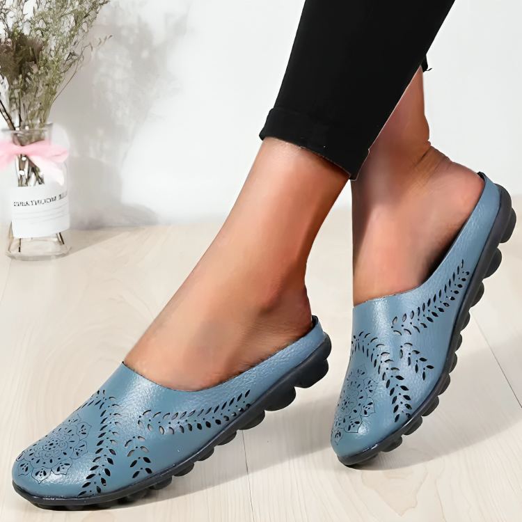Mocassins Femme Cuir Souple à Bout Arrondi