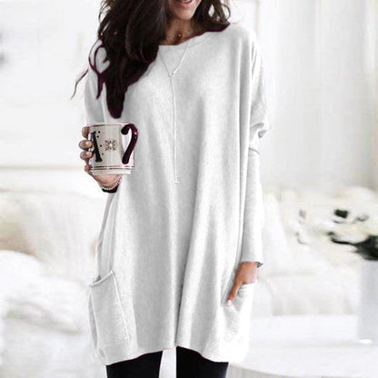 Pull Femme Grand Taille avec Poches pour Hiver
