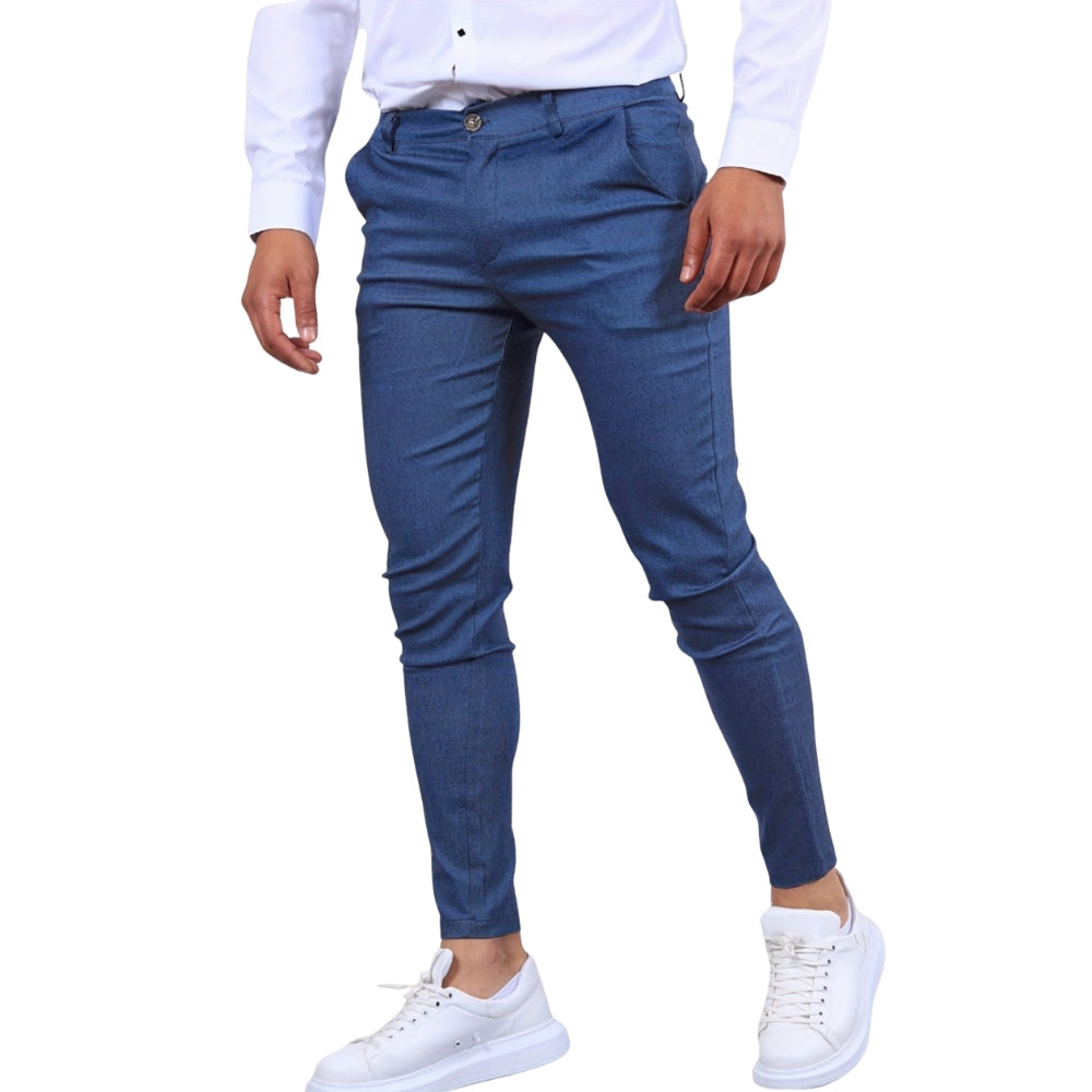 Pantalon Slim Fit Homme avec Poches Zippées