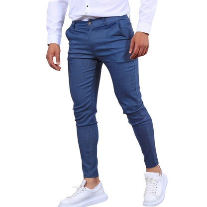 Pantalon Slim Fit Homme avec Poches Zippées