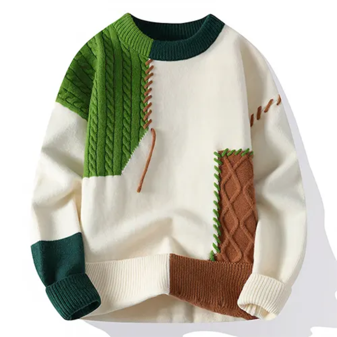 Pull Hiver Patchwork Mode Homme