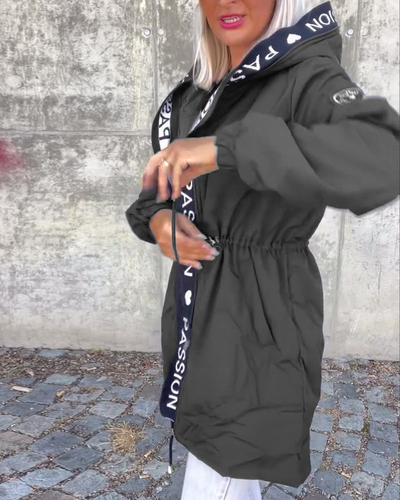 Trench-coat Femme Léger Coupe Ample Long à Capuche