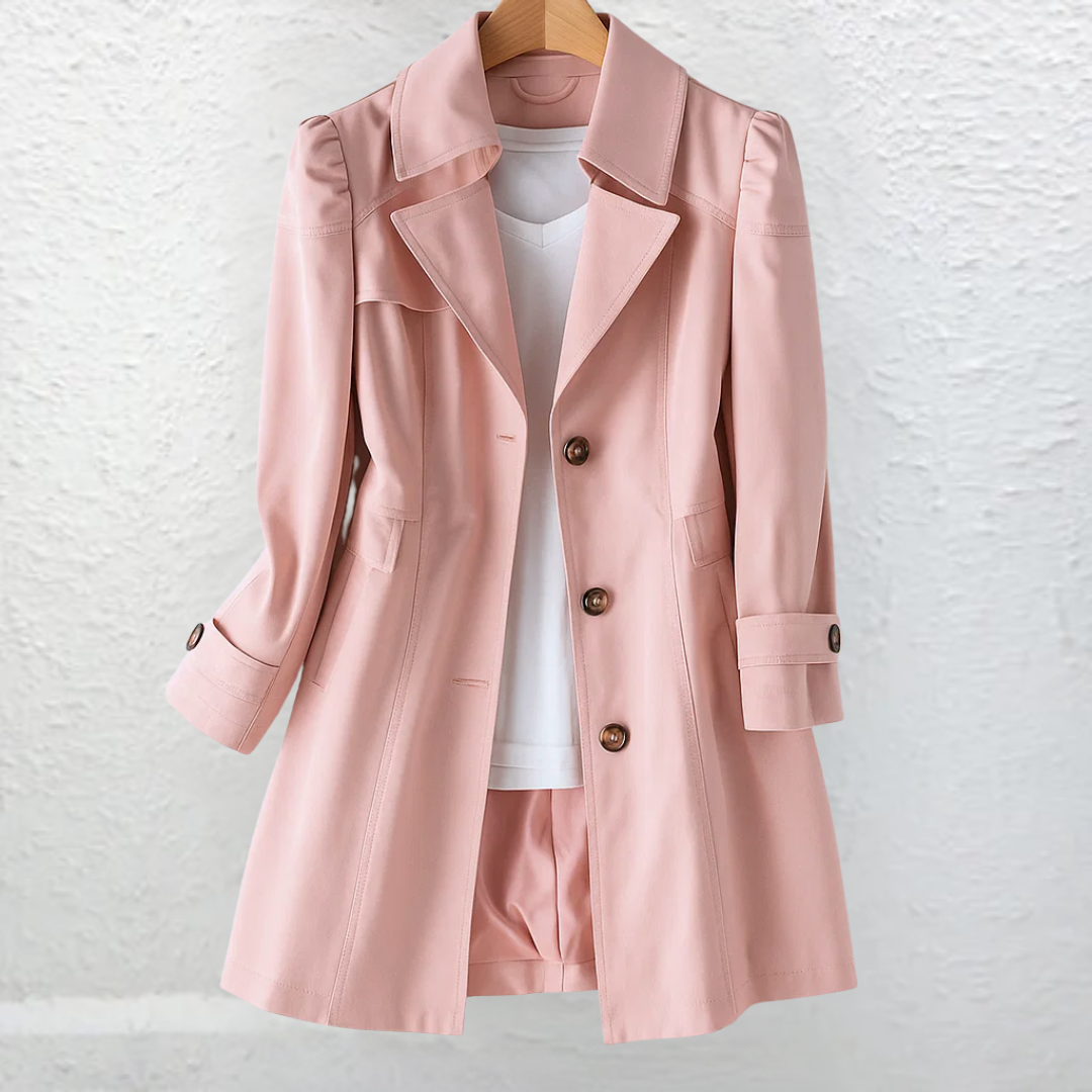 Trench Femme Coupe Cintrée Vintage Mi-Saison