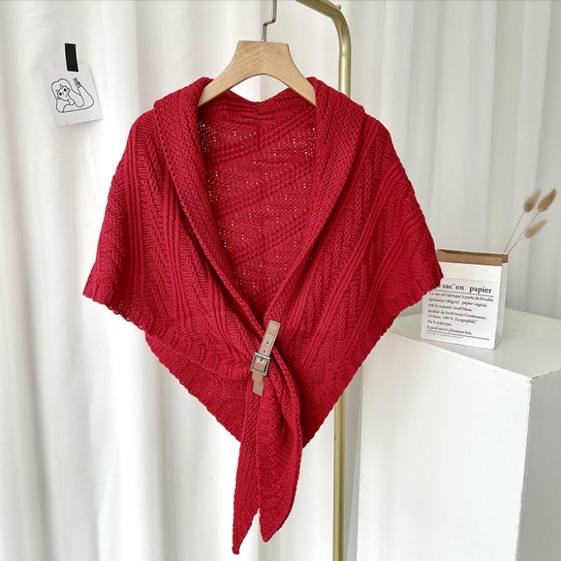 Écharpe Femme Tricotée Brun Cachemire Hiver