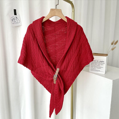 Écharpe Femme Tricotée Brun Cachemire Hiver