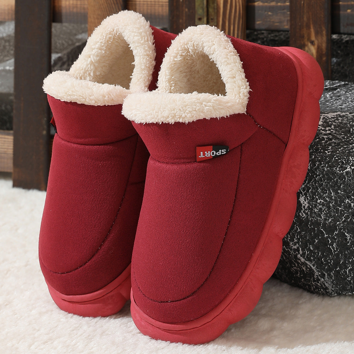 Bottines Femme Hiver Chaudes et Confortables en Fourrure Synthétique