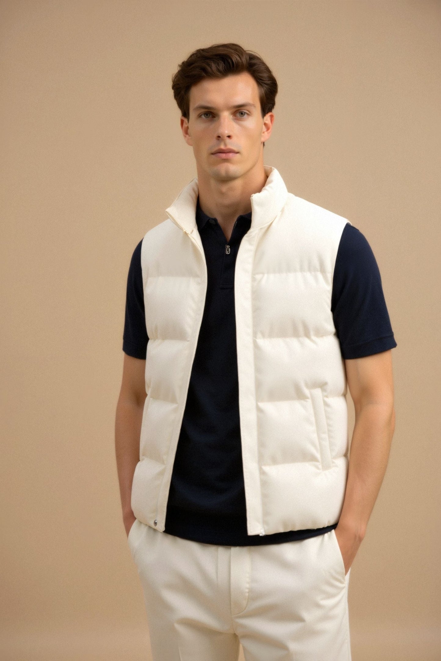 Veste polaire homme légère beige clair