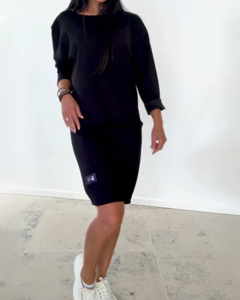 Robe droite Femme Manches longues Confortable et Élégante