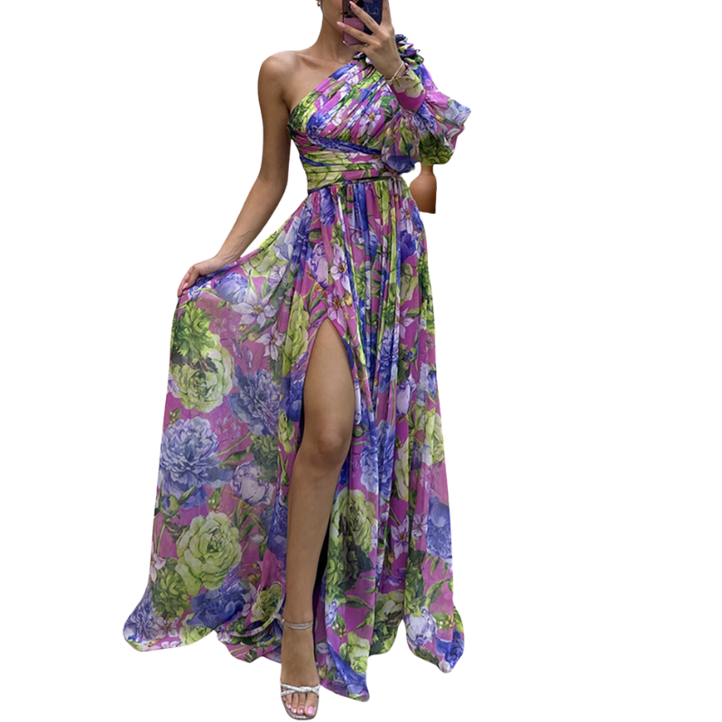 Robe Longue Florale Féminine pour Soirée