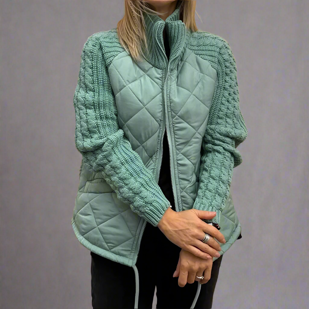 Veste femme molletonnée verte chaude et confortable - PanierRoyale