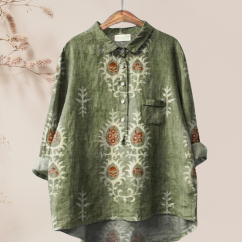Chemisier femme en soie imprimé floral chic
