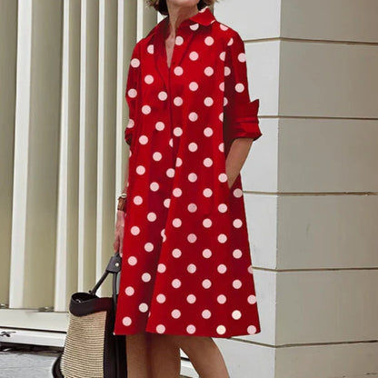 Robe Chemisier Femme Élégant Manches Courtes