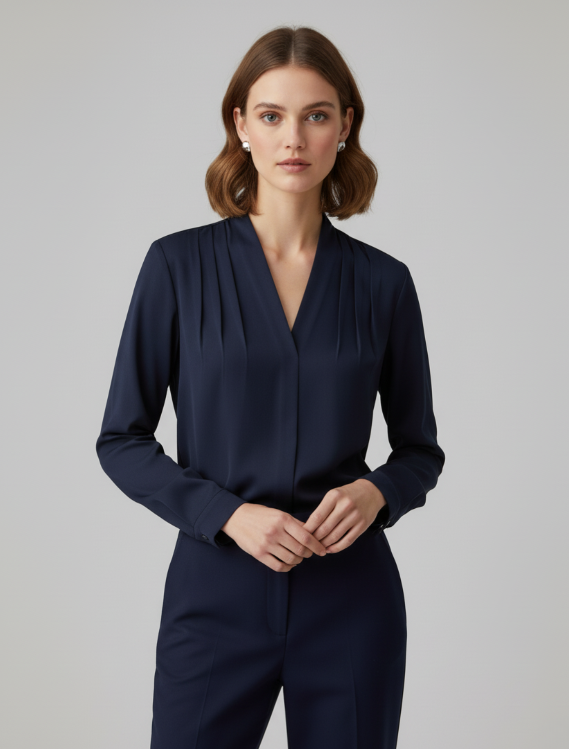 Blouse femme manches bouffantes coupé cintré